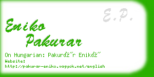 eniko pakurar business card